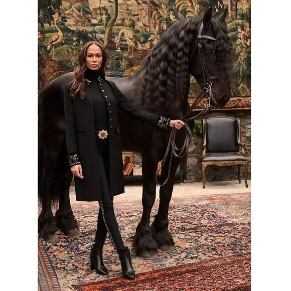 NWT $595 LAUREN Ralph Lauren WOMEN'S COAT 4 SMALL S long EVENINGBEADED TRIM